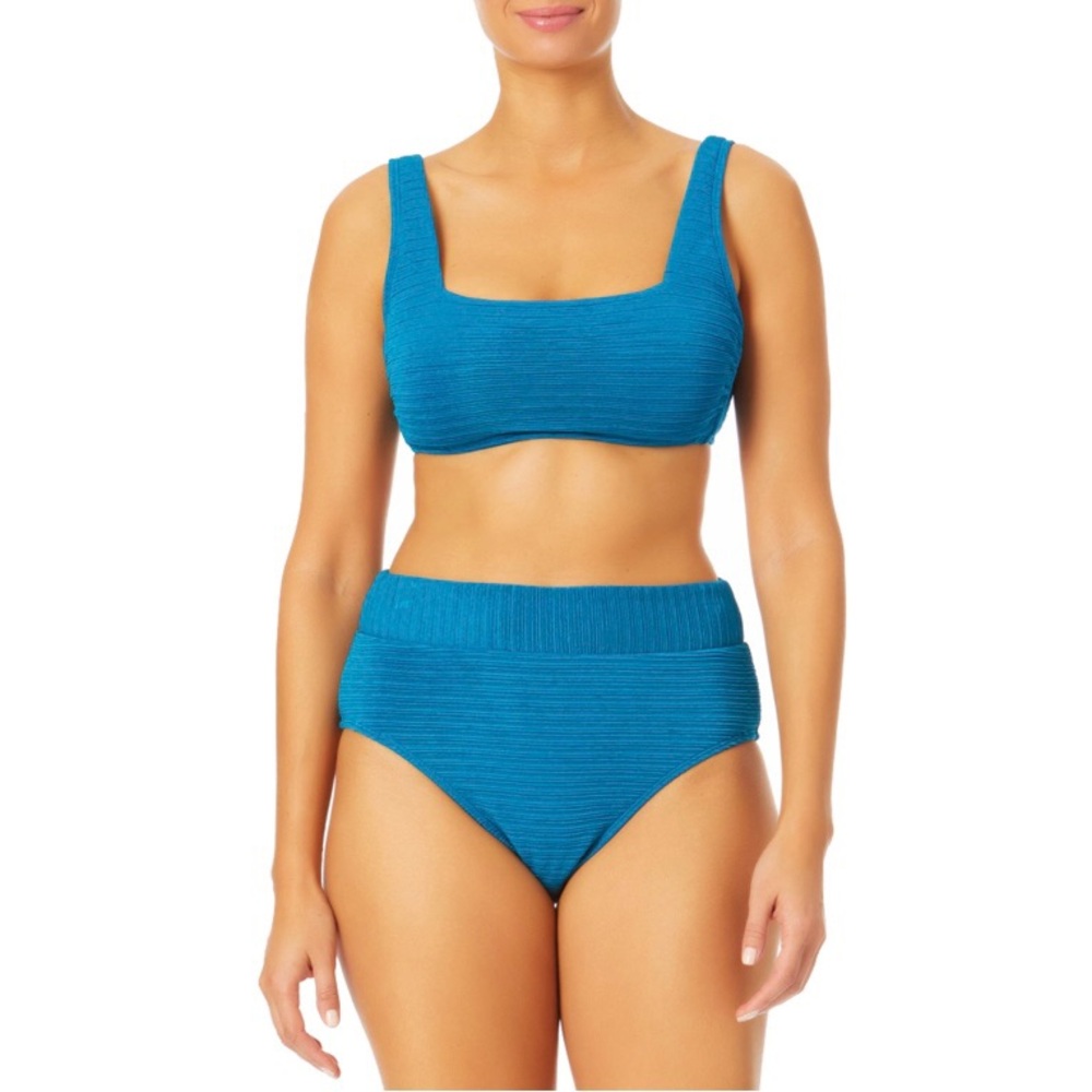 Time and Tru Solid Variegated Rib 2 Pc Bikini Swimsuit